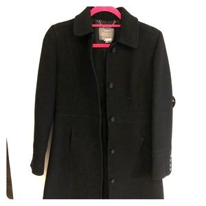 Fitted black j crew peacoat